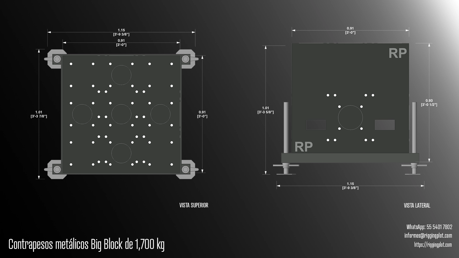 CONTRAPESOS 1700 KG METÁLICOS EN CANCÚN